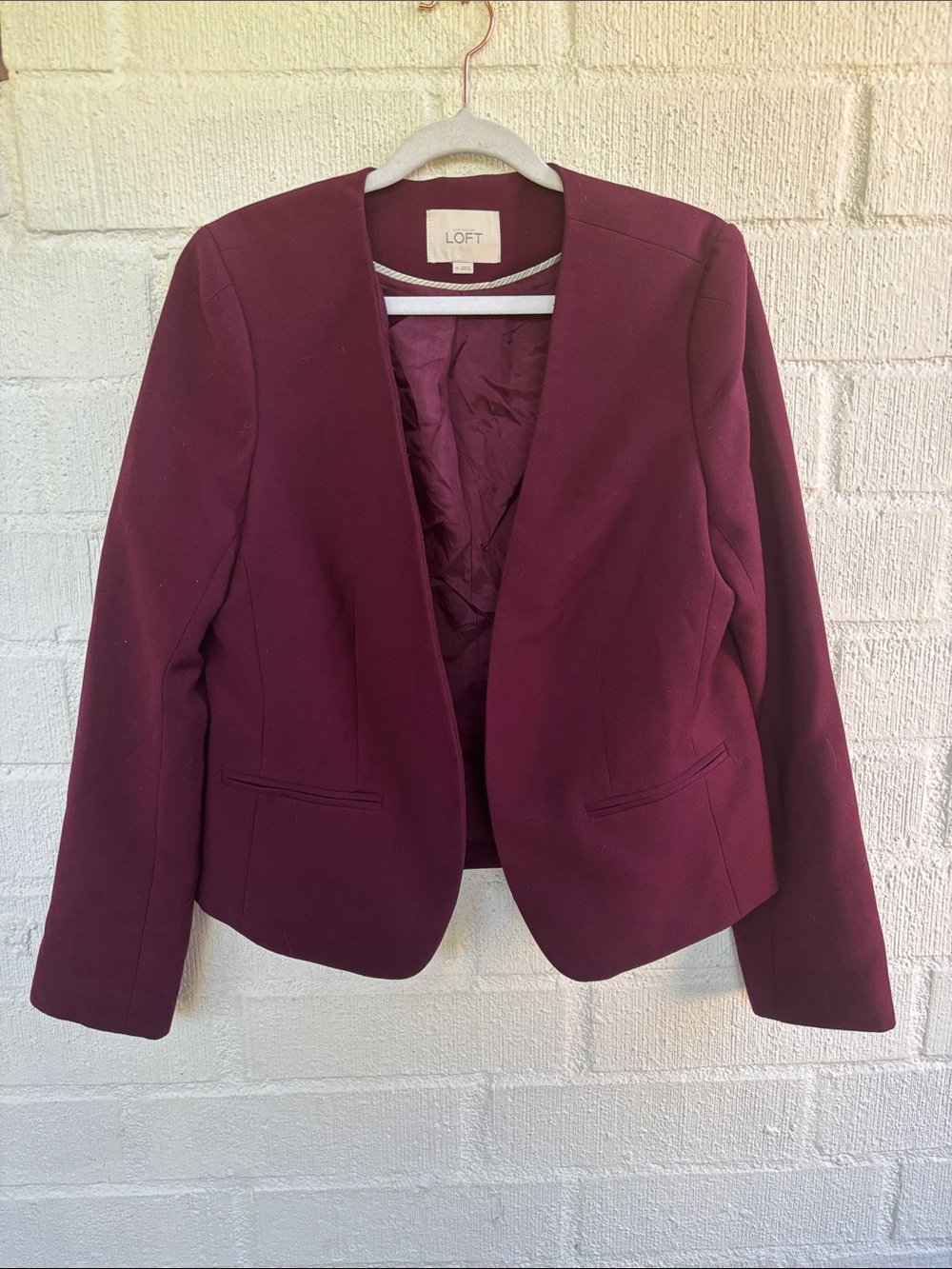 LOFT Wine Open-Front Blazer